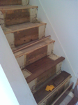 Walnut being fitted on stairs